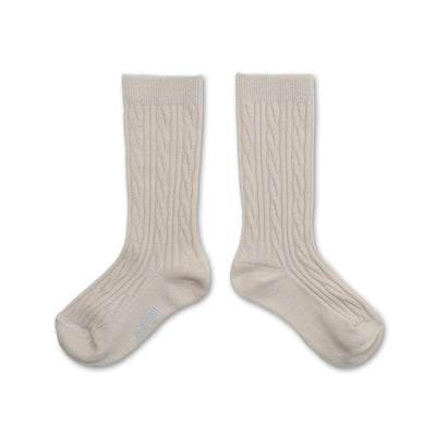 Collegien Alix Cable-Knit Merino Wool Knee-high Socks - Doux Agneaux *Preorder*