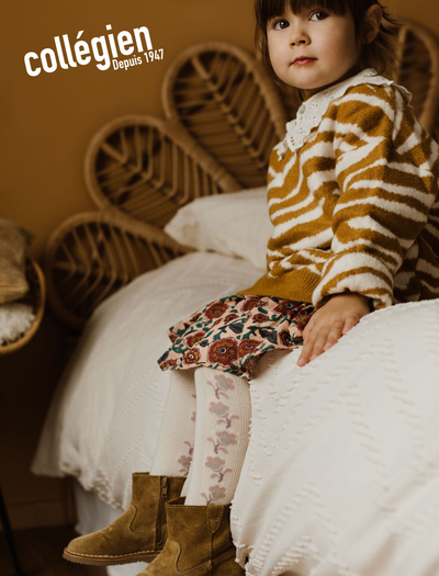 Collegien Anthea Pointelle Jacquard Tights /Doux Agneaux *PreOrder*