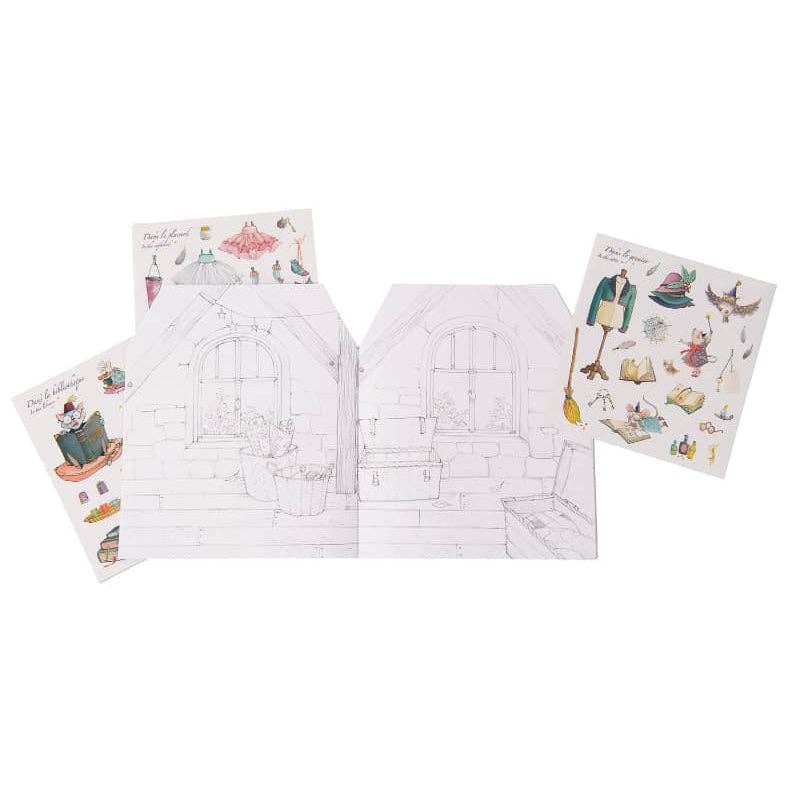 Moulin Roty Box of 6 Coloring Books & Stickers - Once upon a Time