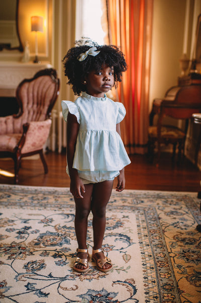 Le Petit Elle Adisyn Linen Top - Mint