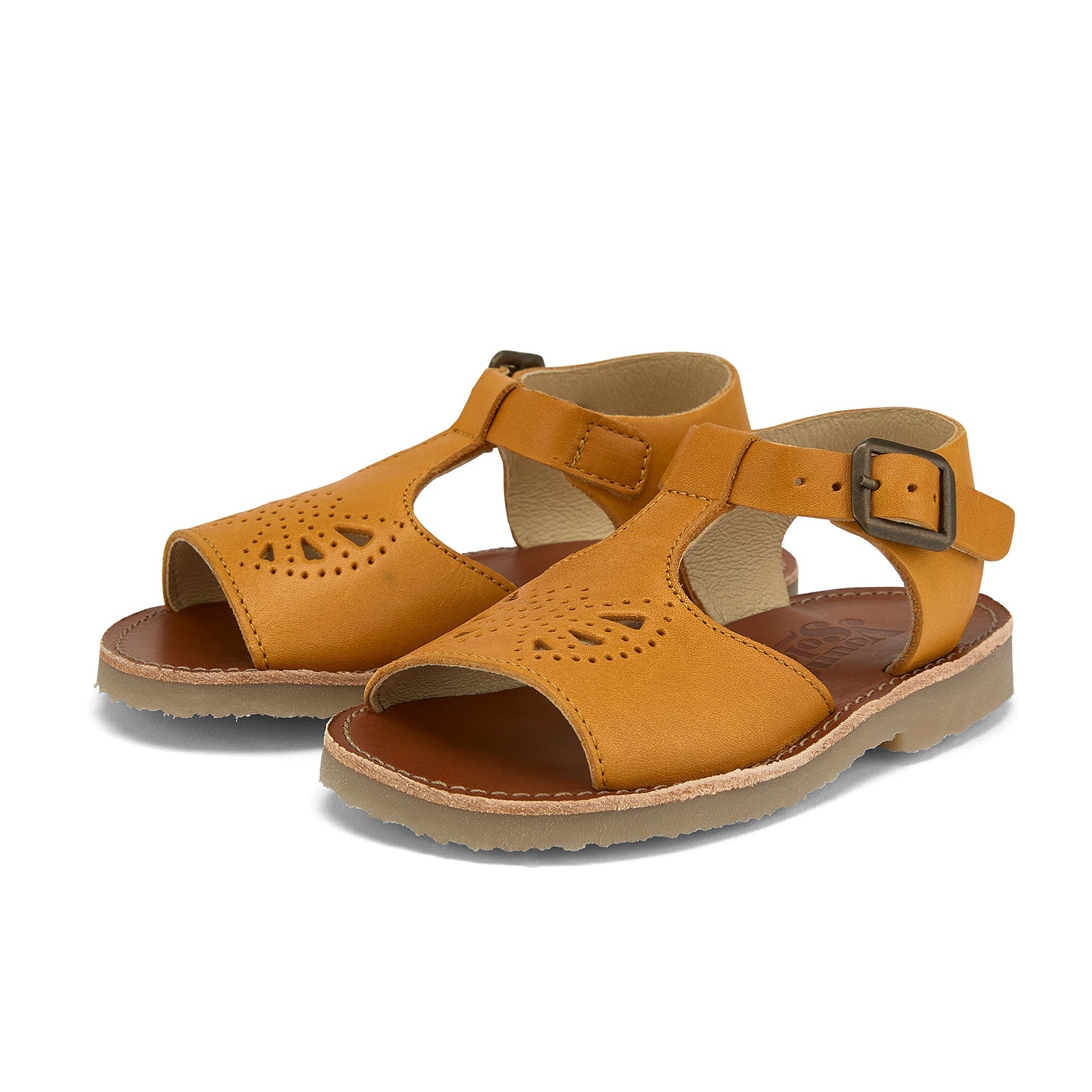 Young Soles Belle T-Bar Sandals Mustard