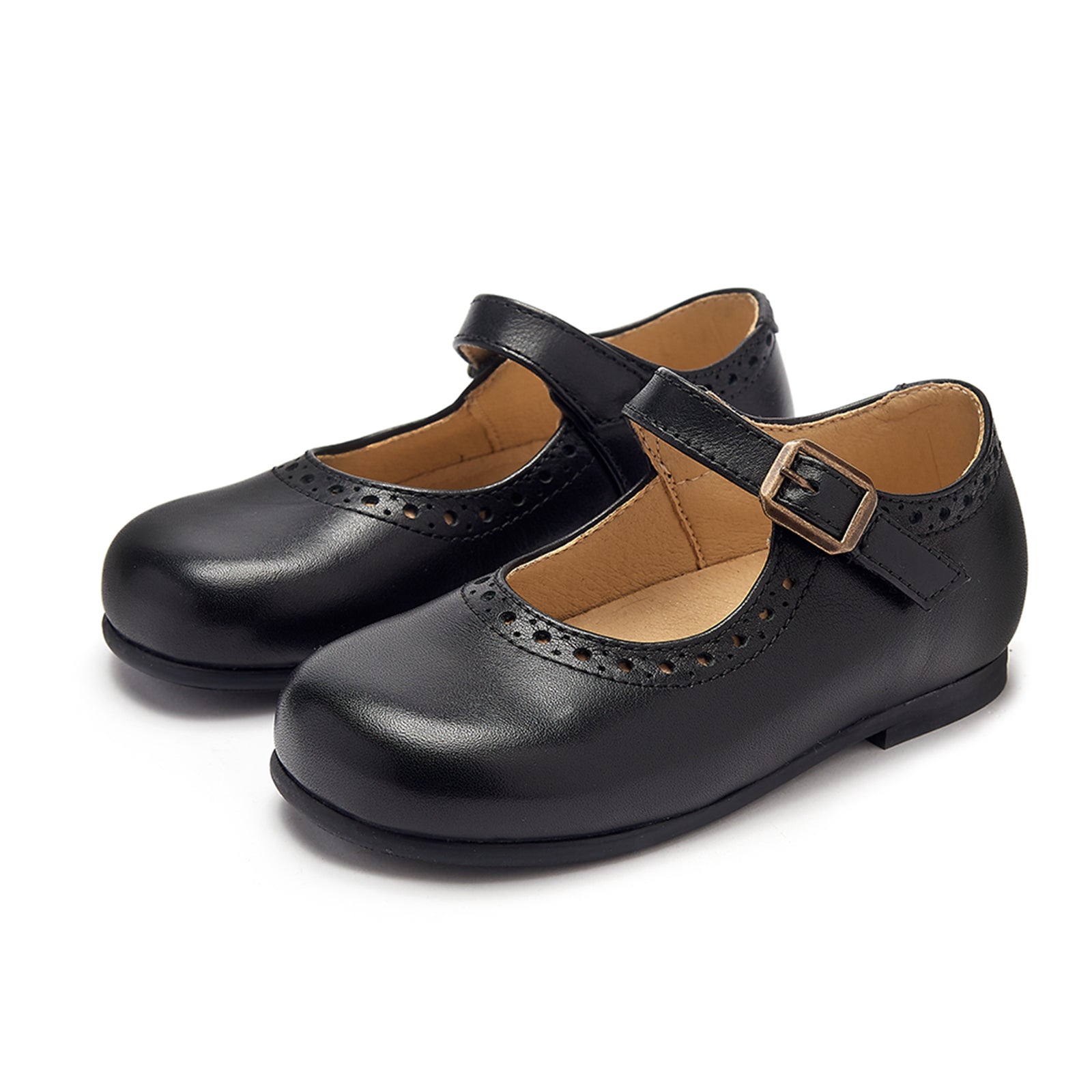 Young Soles Diana Black Mary Jane Leather Shoes