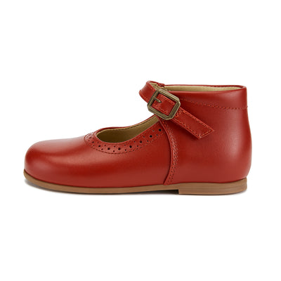 Young Soles Dolly Leather Mary Jane Shoe - Cognac/Vanilla/Red/Yellow
