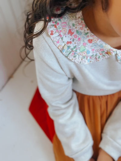 Le Petit Elle Autumn Color-block Suspender Skort