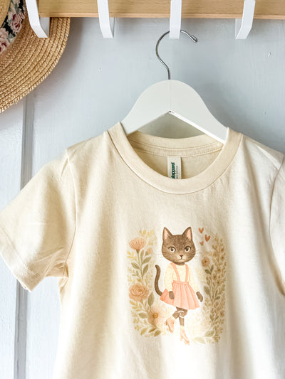 Le Petit Elle Organic Natural Tee - Cat On Saktes