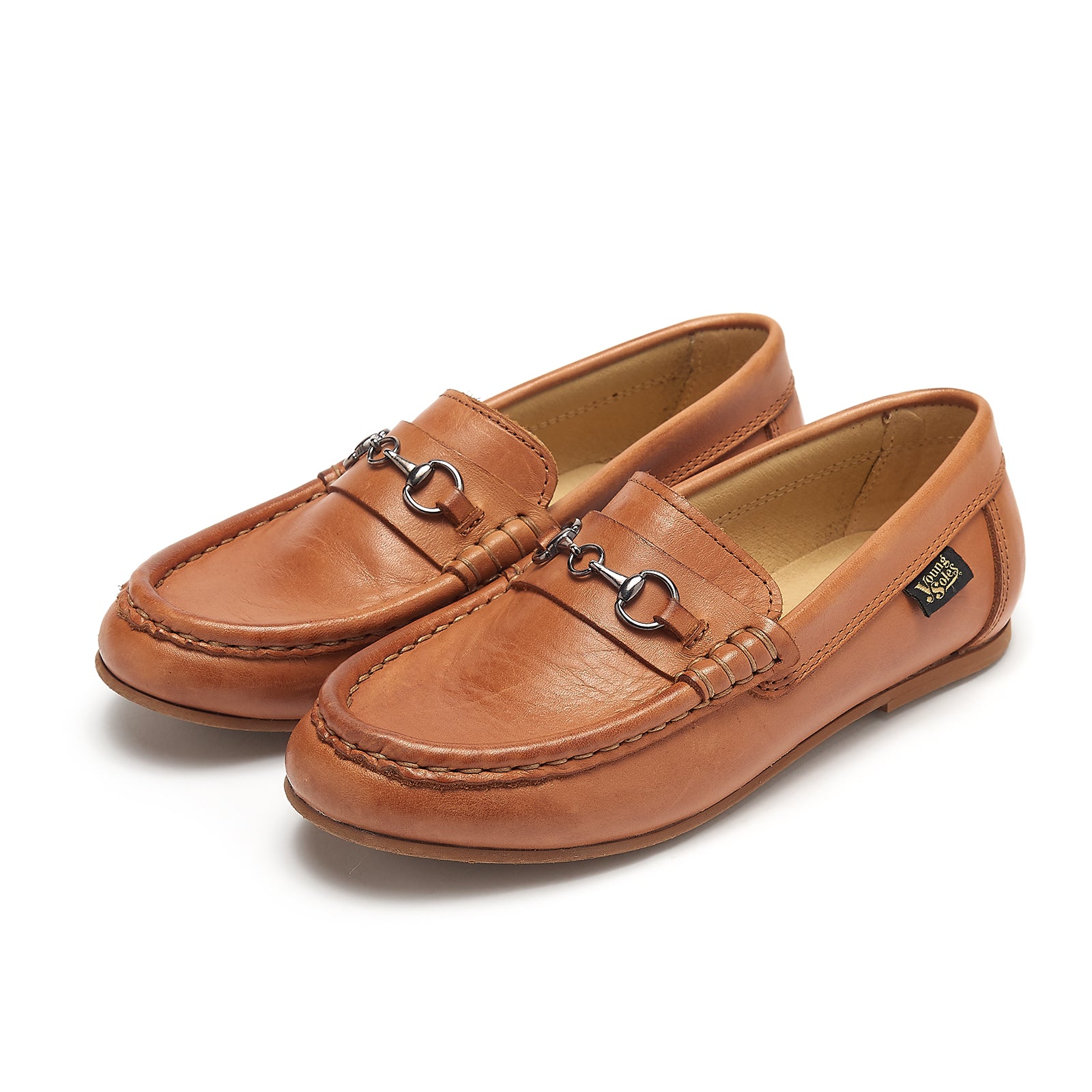 Young Soles Ricki Burnished Tan Loafer Leather Shoes