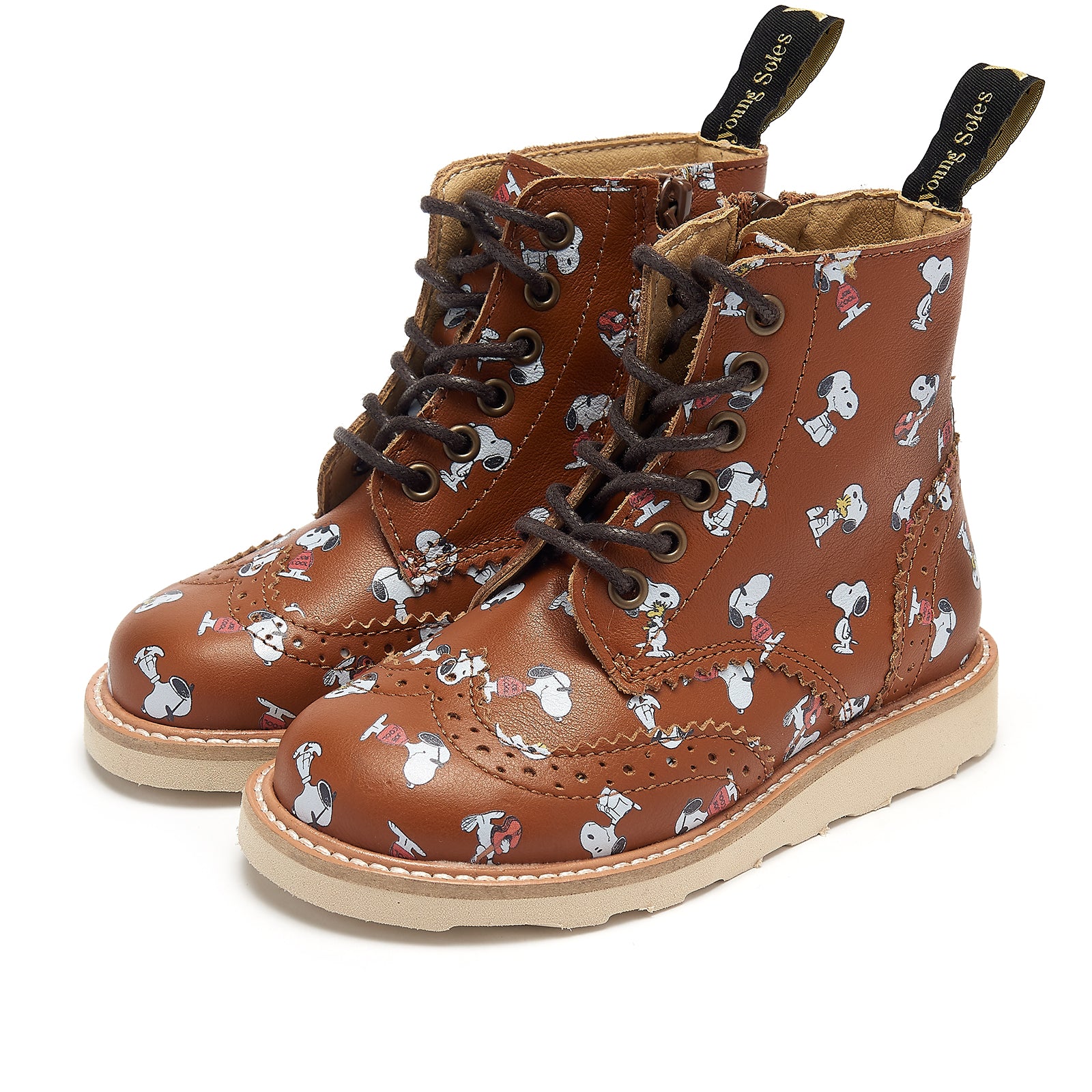 Young Soles Sidney Snoopy Leather Boots