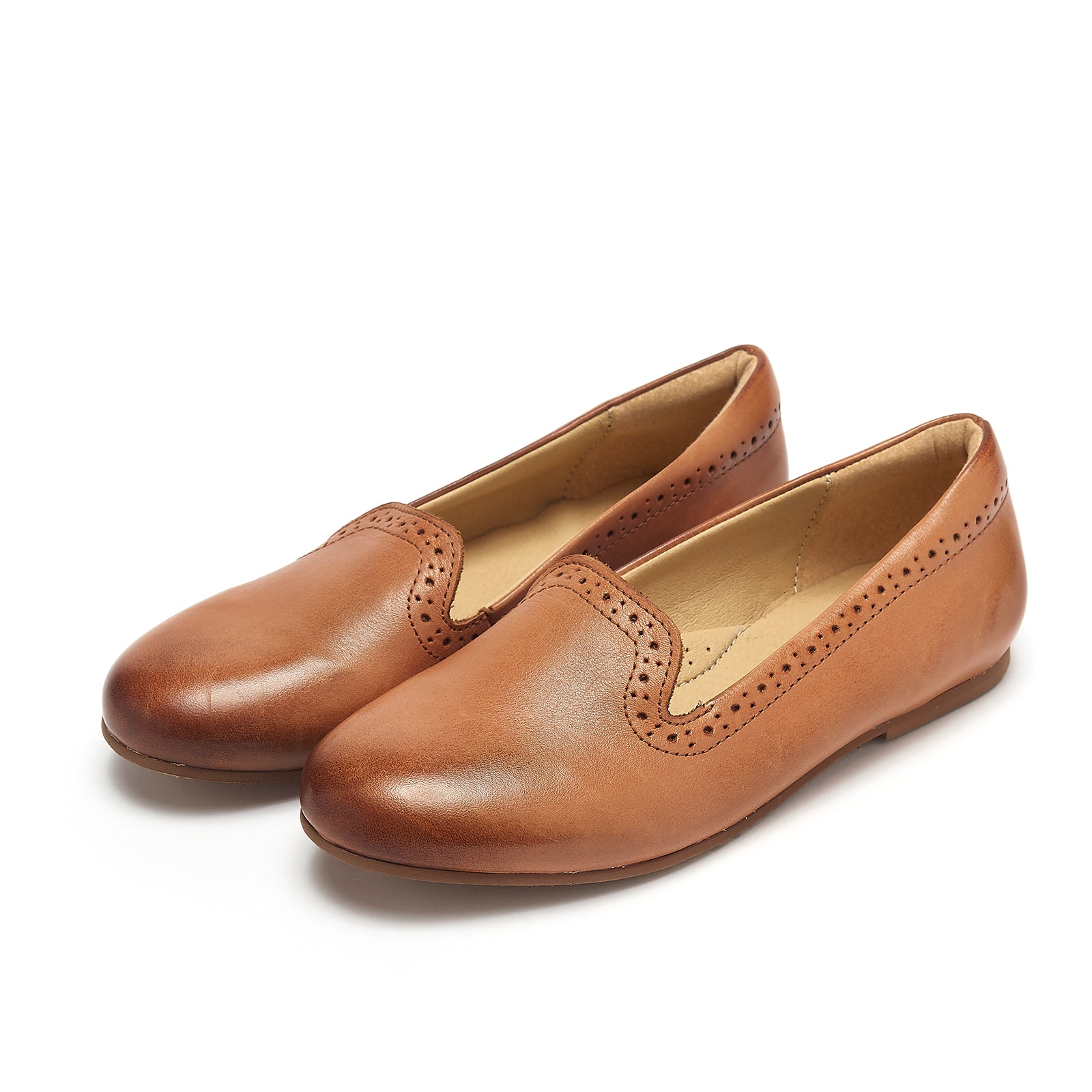 Young Soles Sindy Tan Leather Slipper Shoes