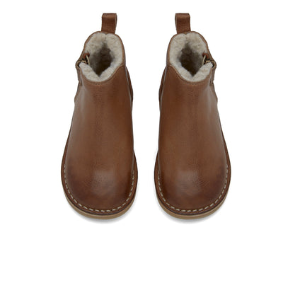 Young Soles Winston Ankle Fur Boots Burnished Tan