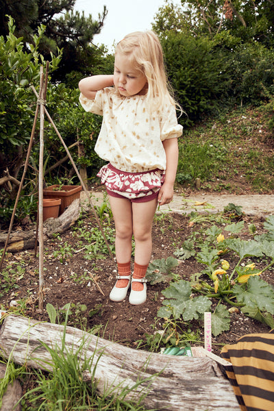 Young Soles Dolly Leather Mary Jane Shoe - Cognac/Vanilla/Red/Yellow