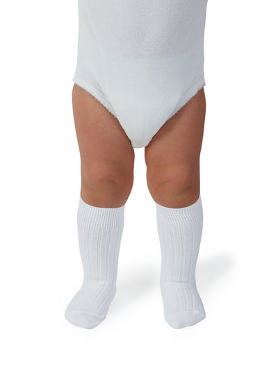 Collegien Ribbed Knee High Socks / Blanc Neige *preorder*