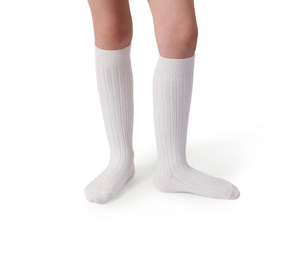 Collegien Ribbed Knee High Socks / Blanc Neige *preorder*