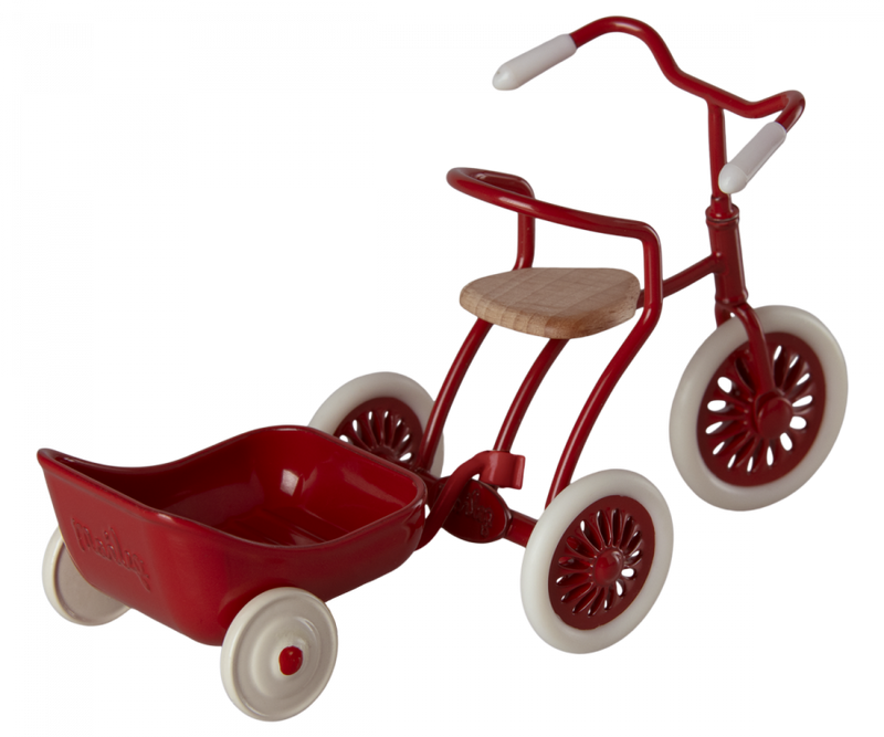 Maileg Tricycle Hanger, Mouse - Red(Ships April)