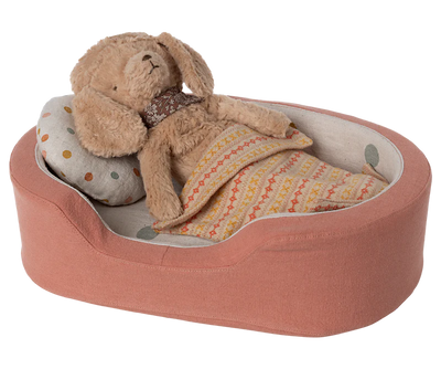 Maileg Dog basket - Coral