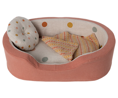 Maileg Dog basket - Coral