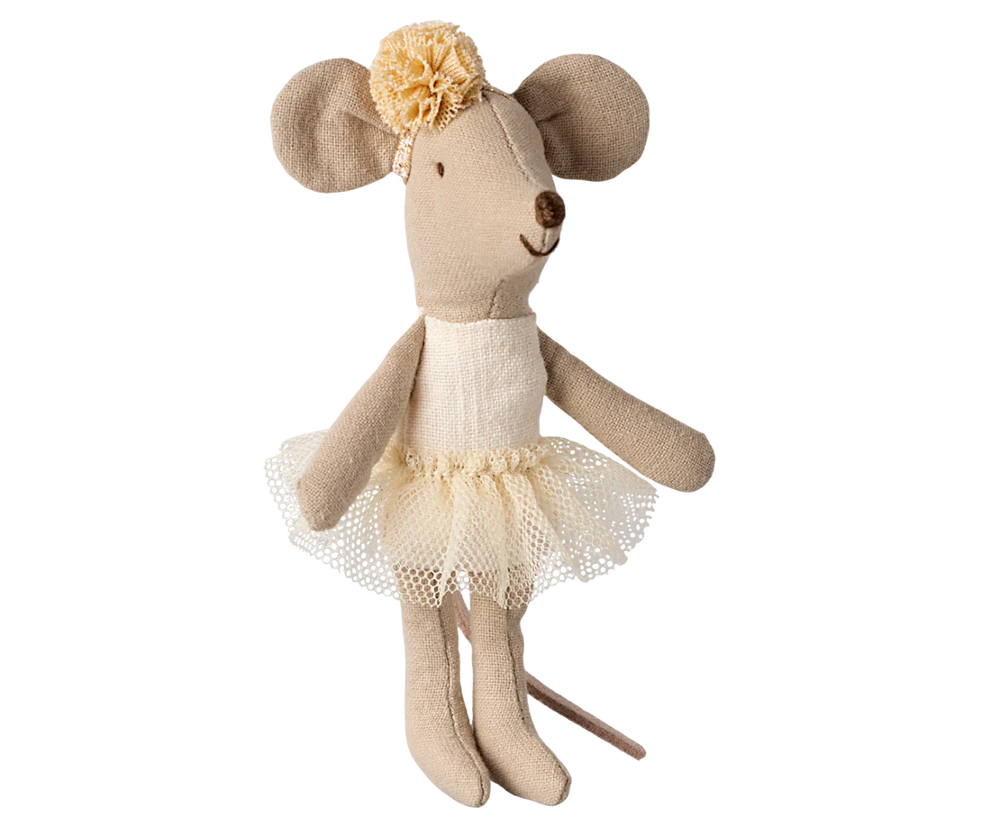 Maileg  Ballerina Mouse, Little Sister - Off White