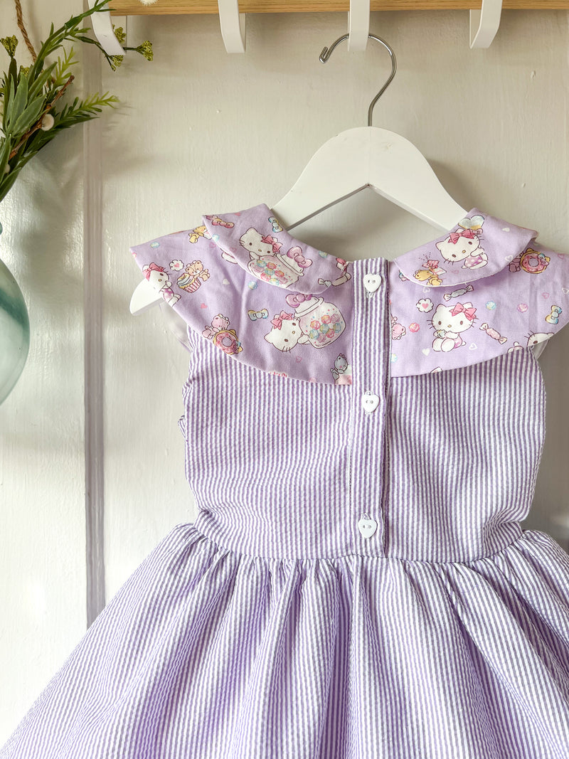 Le Petit Elle Evie Purple Dress - candy Collar Hello Kitty