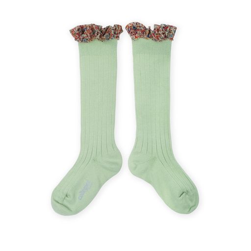 Collegien Elisabeth Liberty Ruffle Knee High Socks/ Verveine *preorder*