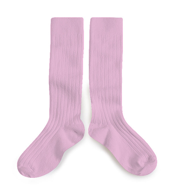 Collegien Ribbed Knee High Socks / Rose Drage*preorder*