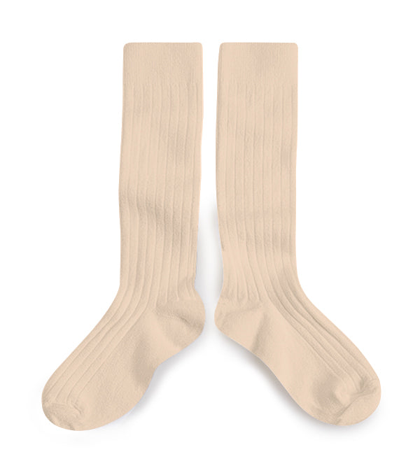 Collegien Ribbed Knee High Socks / Sable *preorder*