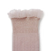 Collegien Manon Ribbed Tulle Trim Knee High Socks / Vieux Rose *preorder*