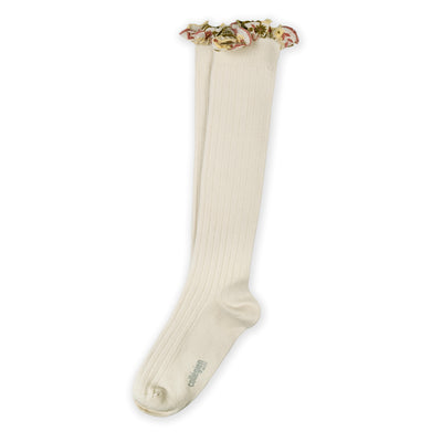 Collegien Eglantine Embroider Ruffle Knee High Socks -Doux Agneaux *preorder*