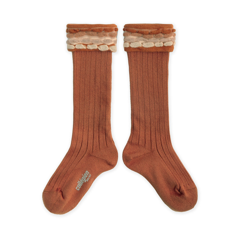Collegien Steph Folded Cuff Knee High Socks -Pain d'Epice *preorder*