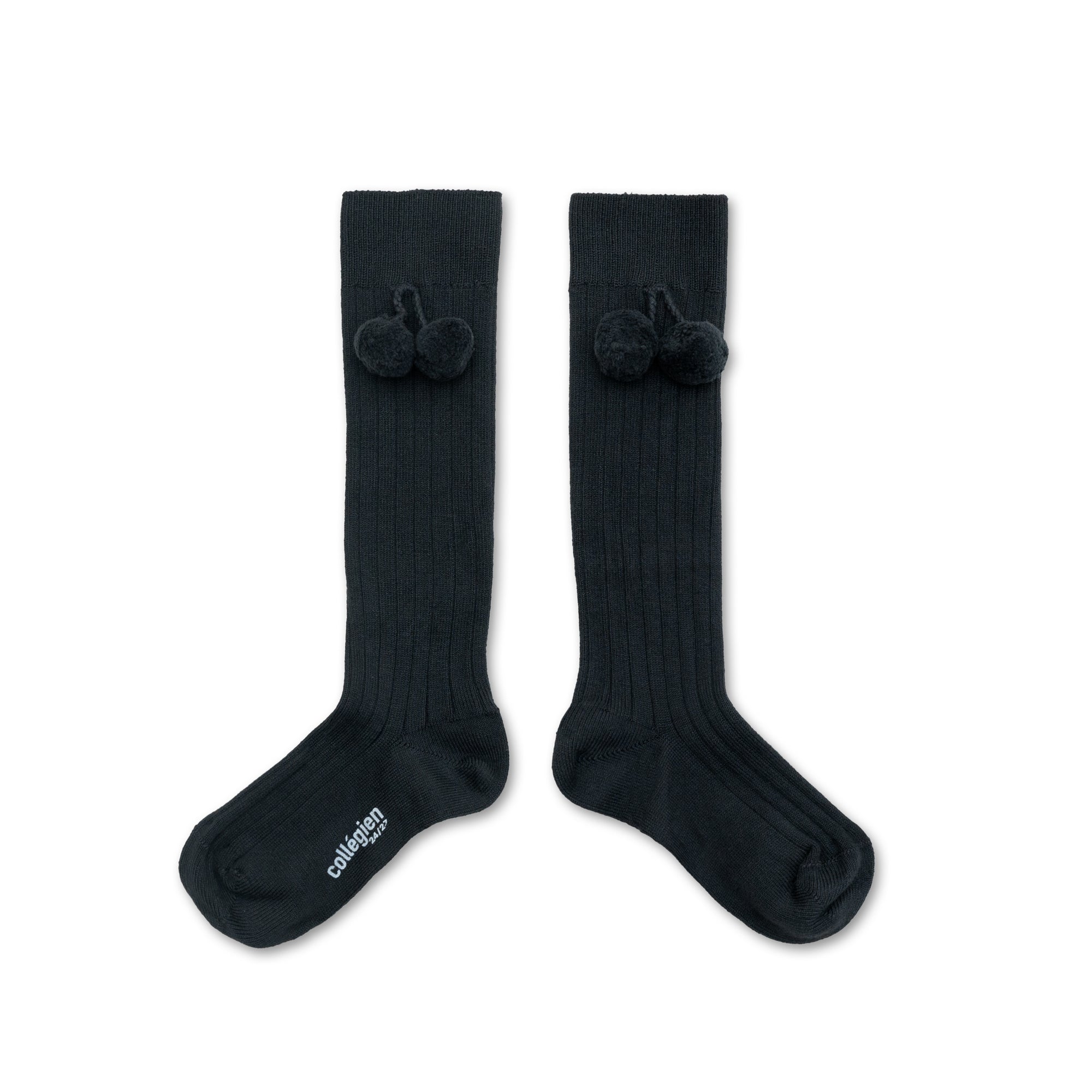 Collegien Diane Pompom Ribbed Knee-high Socks - Pierre De Volvic *Preorder*