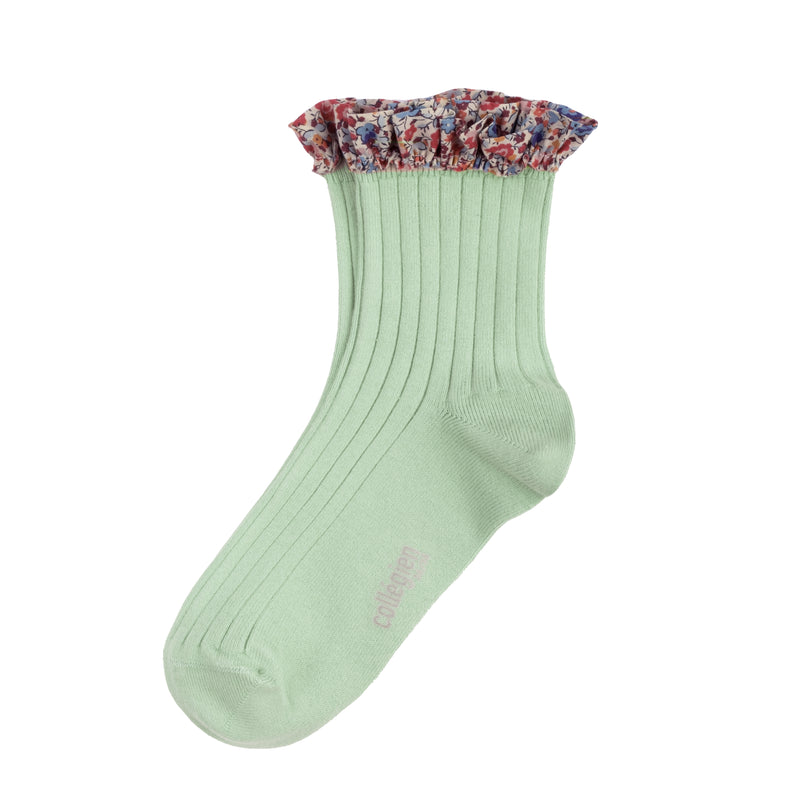 Collegien Charlotte Liberty Trim Ankle Socks / Verveine *preorder*