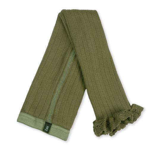Collegien Alienor Lace Trim Footless Tights/ Olive *PreOrder*