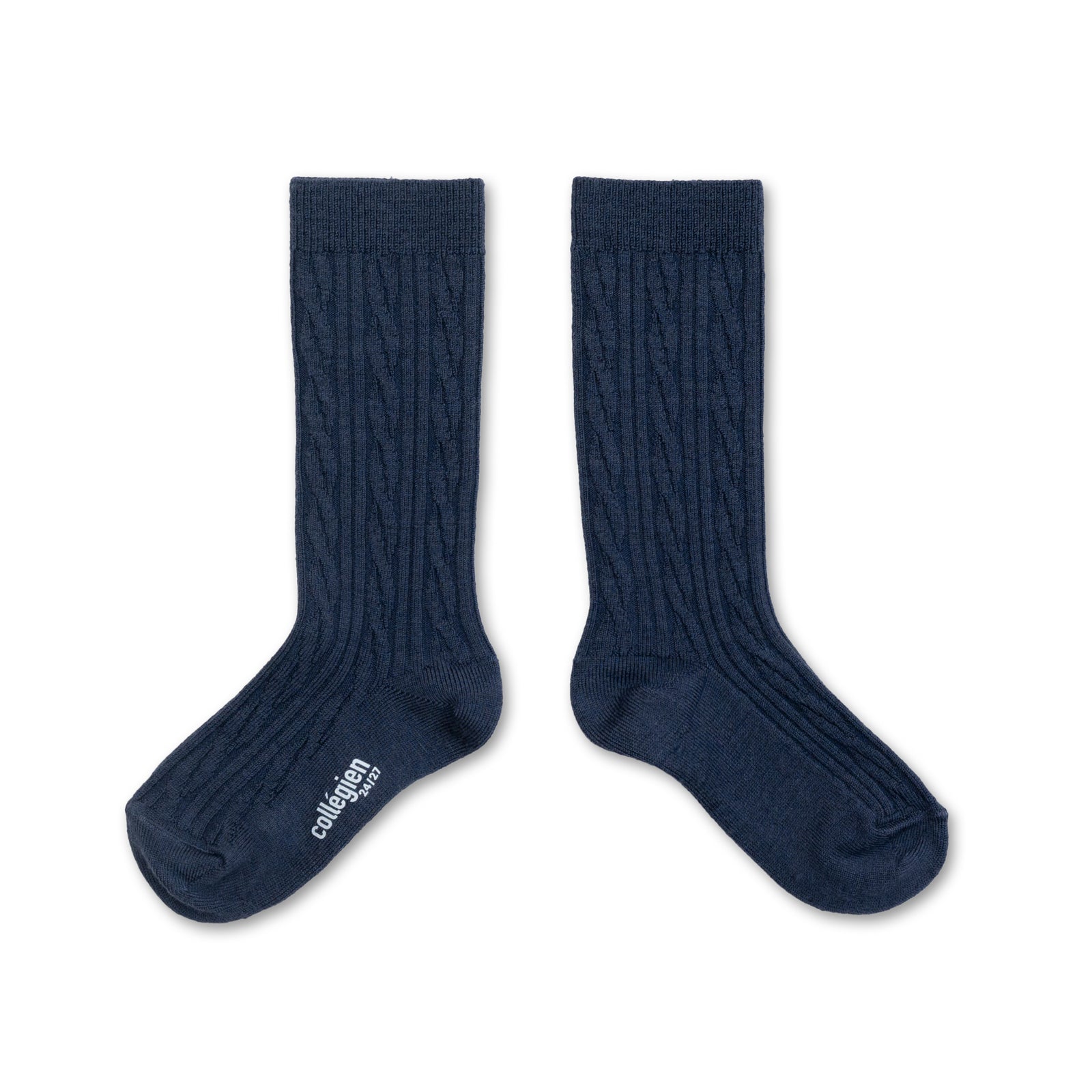 Collegien Alix Cable-Knit Merino Wool Knee-high Socks - Nuit Etoile *Preorder*