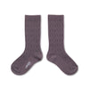 Collegien Alix Cable-Knit Merino Wool Knee-high Socks - Glycine Du Japon *Preorder*