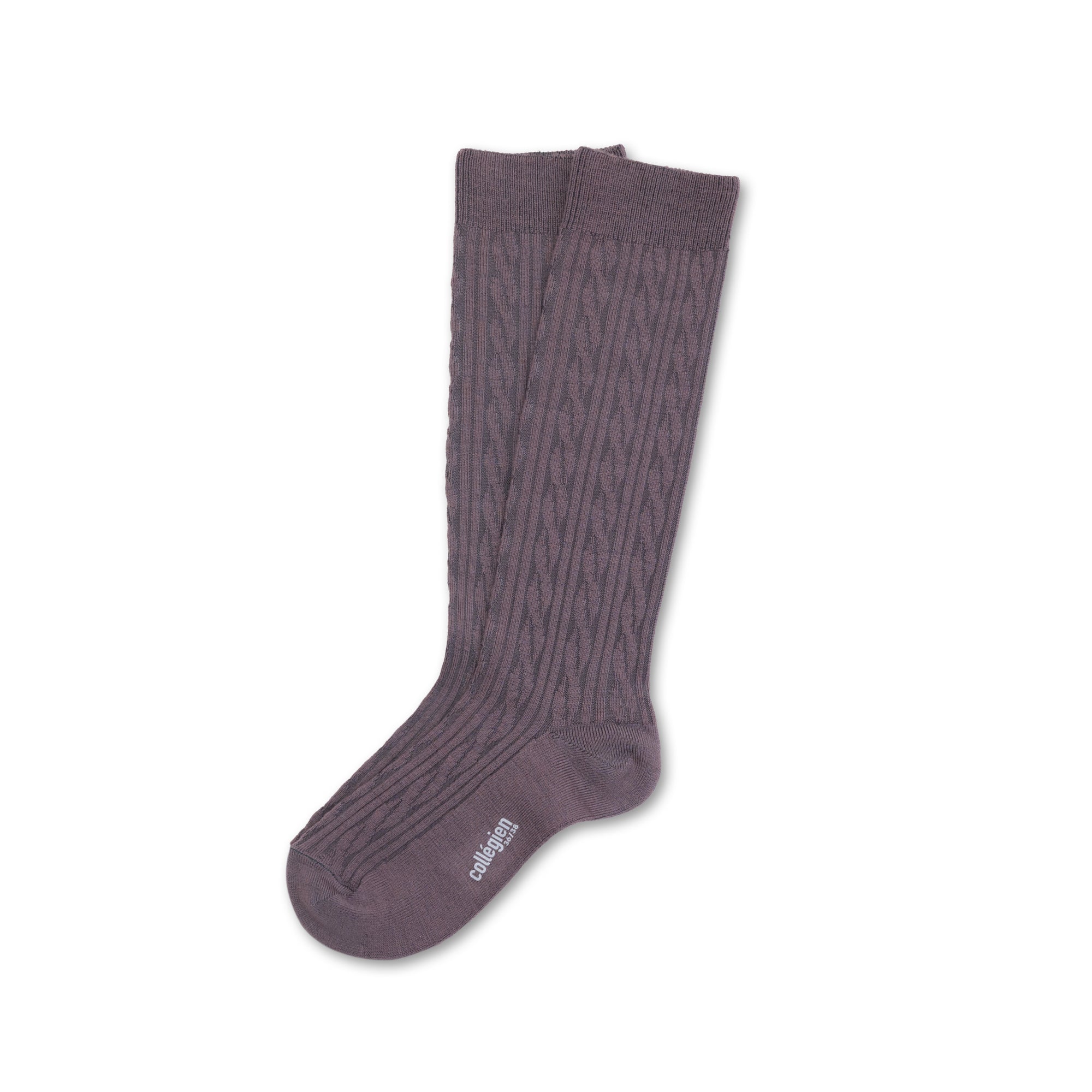 Collegien Alix Cable-Knit Merino Wool Knee-high Socks - Glycine Du Japon *Preorder*
