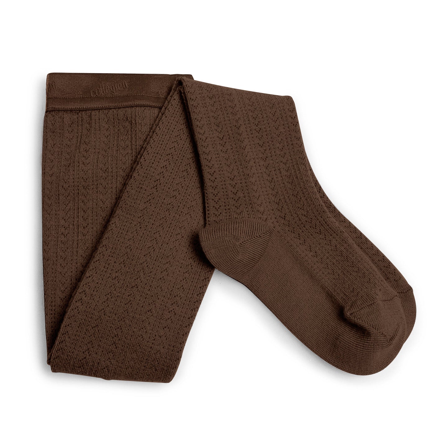 Collegien Pointelle Merino Wool Tights / Chocolat Au Lait *PreOrder