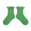 Collegien Polka Dots Ruffle Ankle Socks - Vert Jackpot *Preorder*
