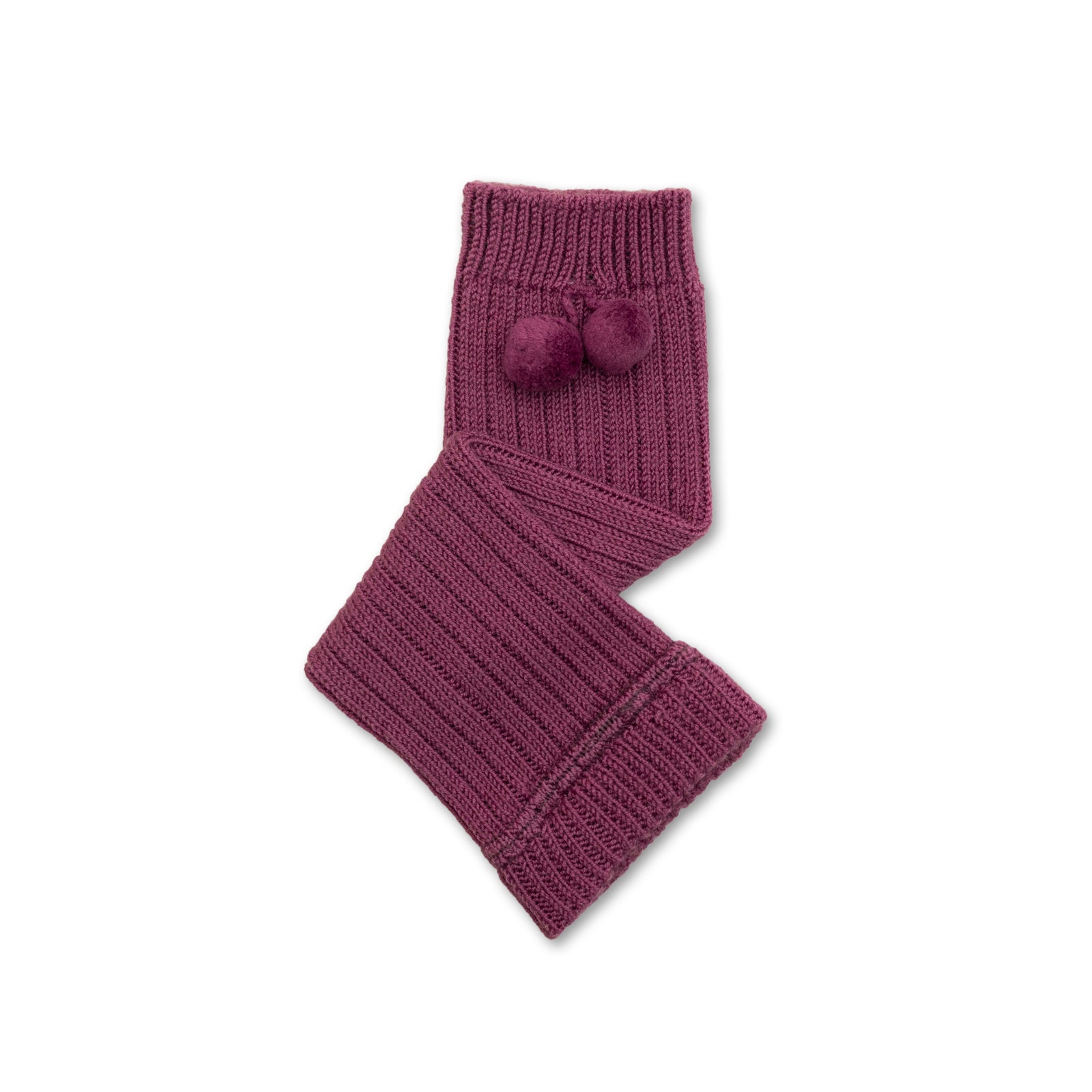 Collegien Pompoms Merino Wool Leg Warmers/ Raisin Rose *PreOrder*