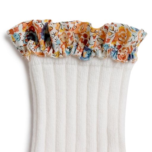 Collegien Charlotte Liberty Trim Ankle Socks / Blanc Neige *preorder*
