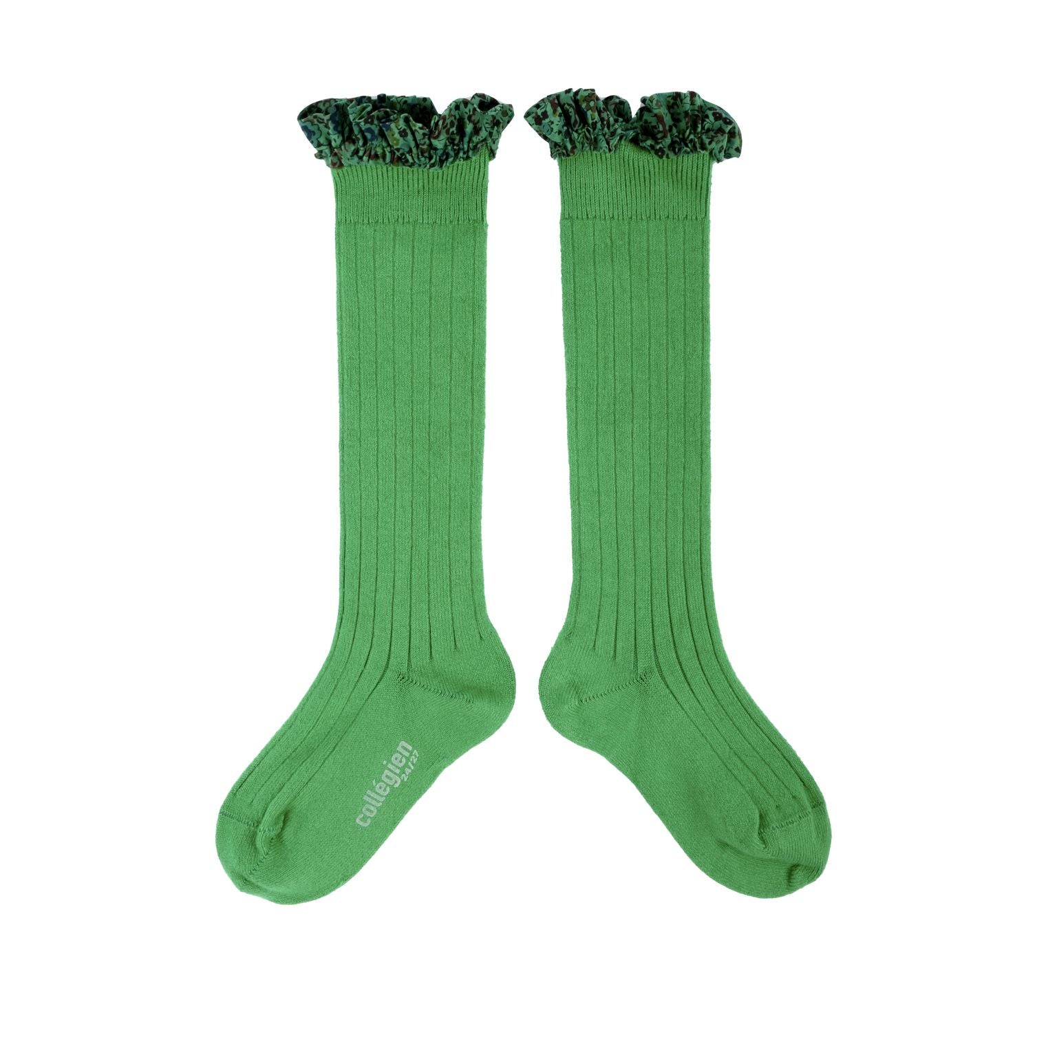 Collegien Elisabeth Liberty Ruffle Knee High Socks/ Vert Jackpot *preorder*