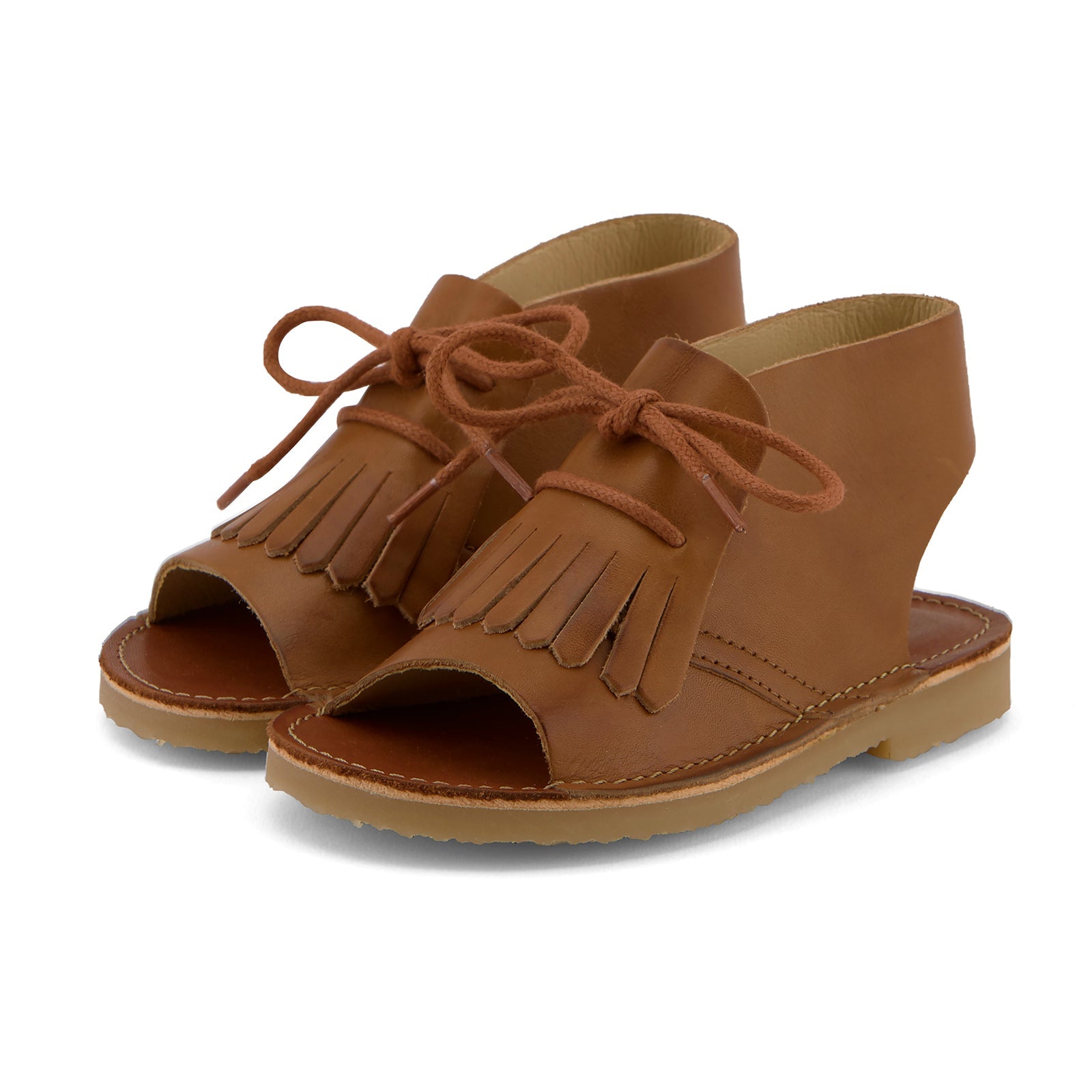 Young Soles Agnes Kilted Boot Sandals Tan