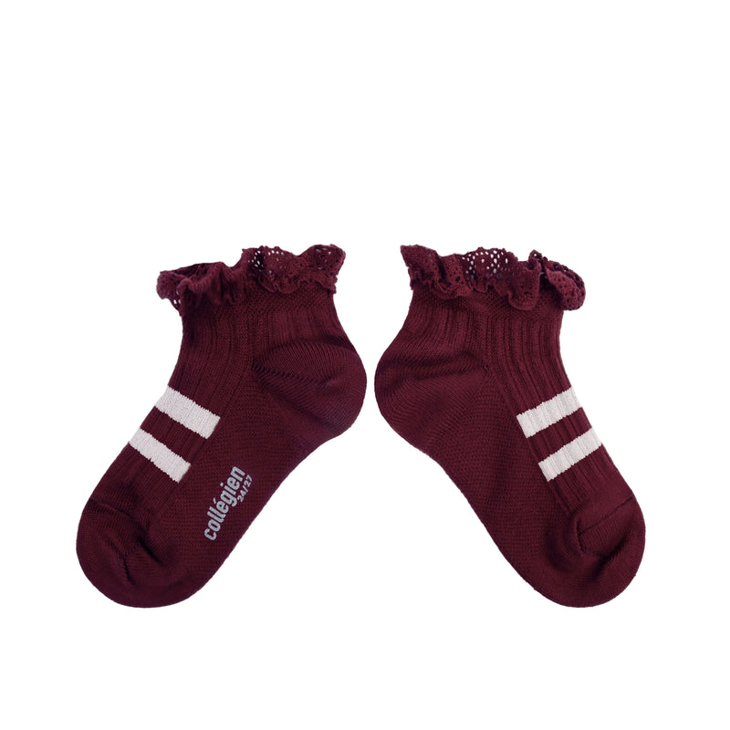 Collegien Maelle Frill Trainer Liners - Bordeaux *Preorder*
