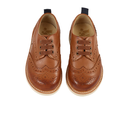 Young Soles Brando Brogue Tan Burnished Leather Shoes