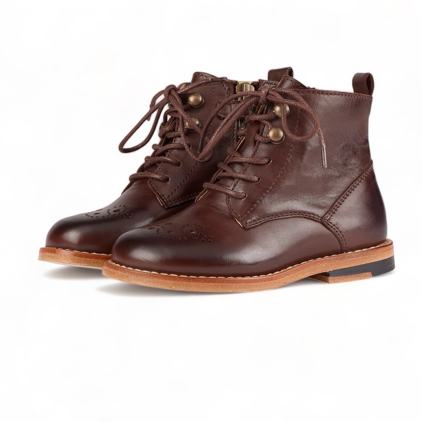 Young Soles Buster Brogue Dark Brown Leather Boots