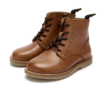 Young Soles Chester Brogue Tan Burnished Leather Boots
