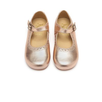 Young Soles Diana Rose Gold Mary Jane Leather Shoes