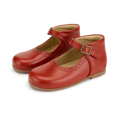 Young Soles Dolly Leather Mary Jane Shoe - Cognac/Vanilla/Red/Yellow