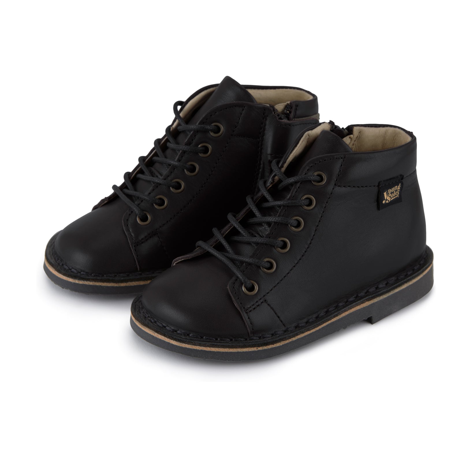 Young Soles Fletcher Black Leather Boots