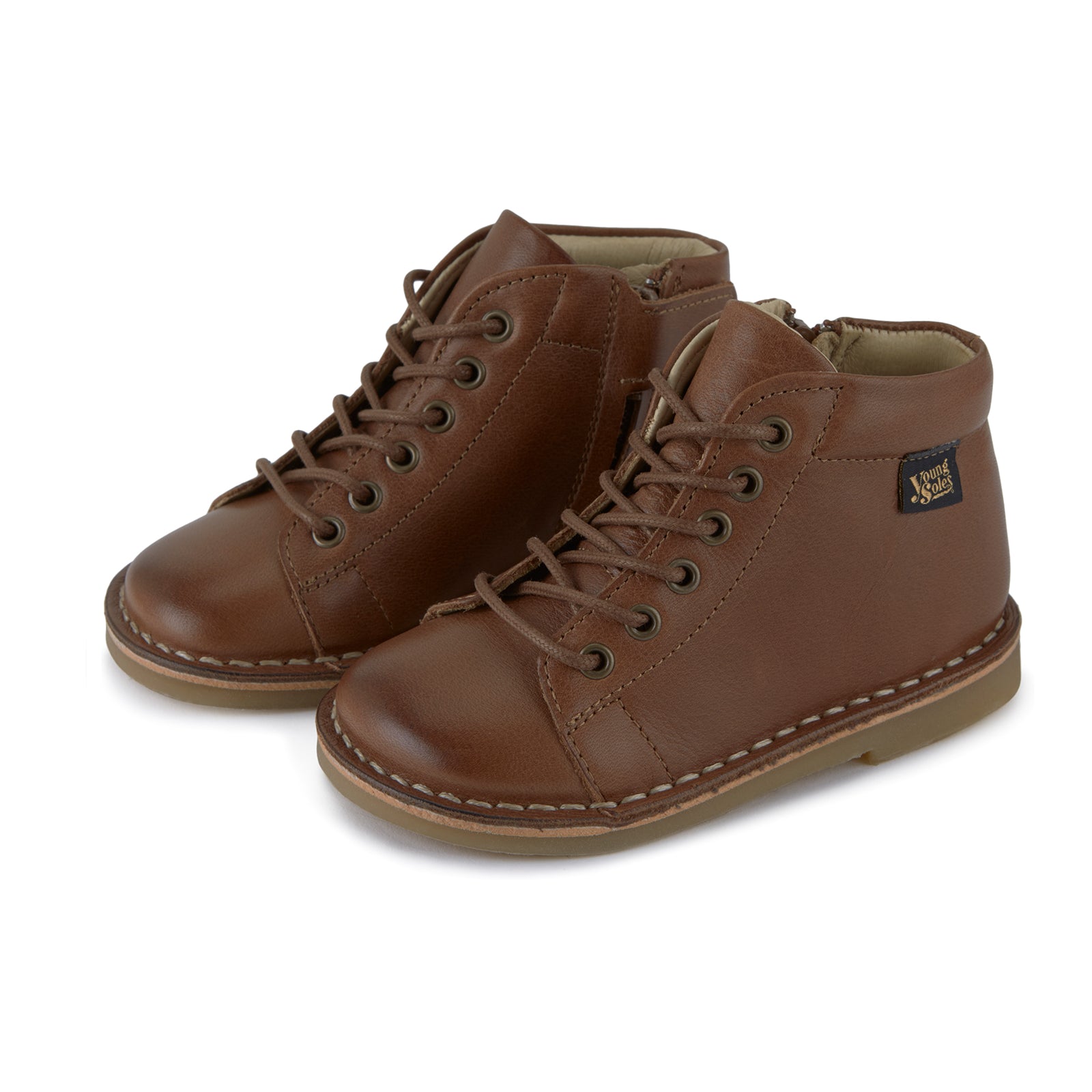 Young Soles Fletcher Tan Burnished Leather Boots