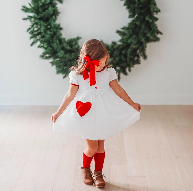 Le Petit Elle Juliet Dress - White Swiss Dot 4 weeks PreOrder