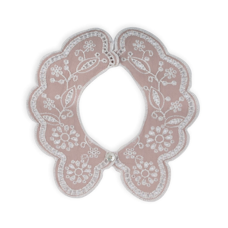 Collegien Claudine Broderie Anglaise Collar  - Vieux Rose *Preorder*