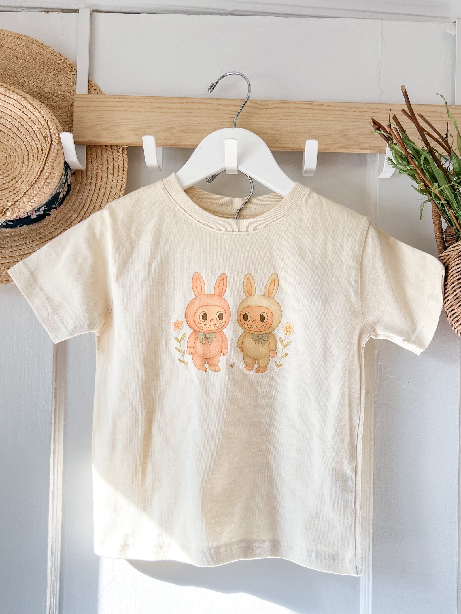 Le Petit Elle Organic Natural Tee - Labubu Pair
